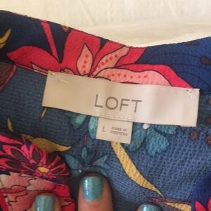Loft floral print, long sleeved blouse.